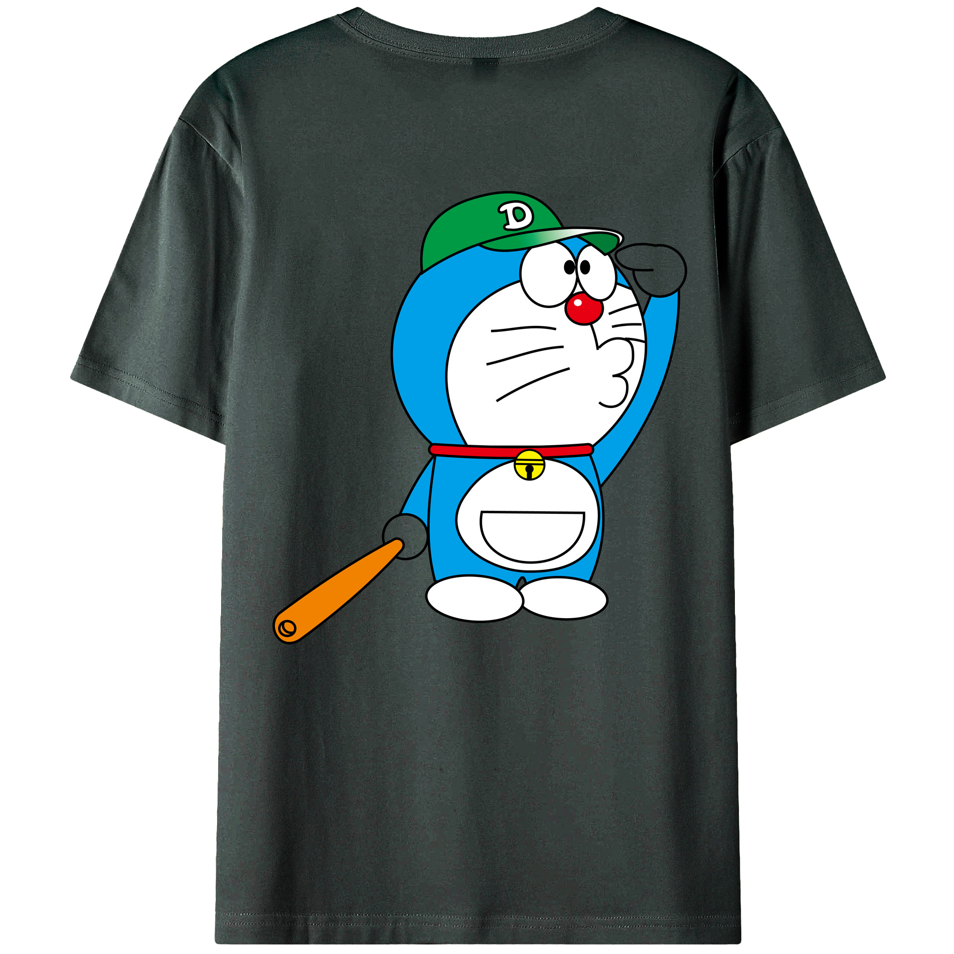 （画像用） ドラえもん Doraemon 綿100％ メンズ半袖Tシャツ（バックプリント） 通気性